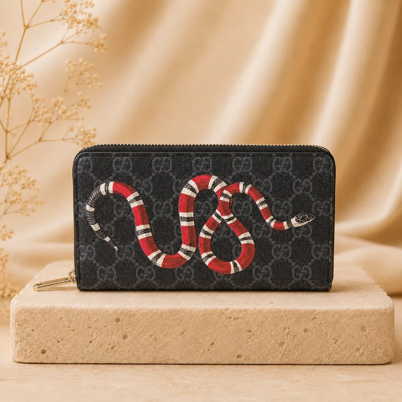 Guccı Zippy Yılan Baskı - Görsel 2